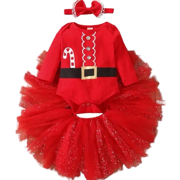 Other - Festive Christmas romper/onesie with headband and detached tutu